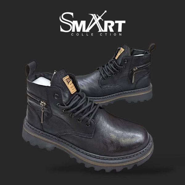 New Men Boots Fashion Man Lace-up Casual Leather Boots