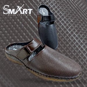 SMART Collection Men’s Leather Slip-On Sandals – Lightweight, Breathable & Stylish